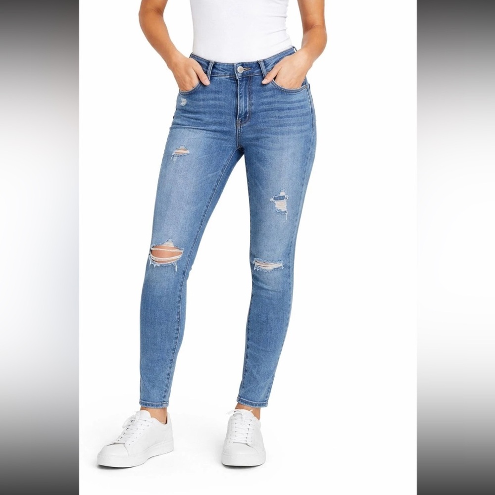 Abercrombie & Fitch Curve Love Super Skinny Ankle Mid Rise Jeans Size 27/4 Short